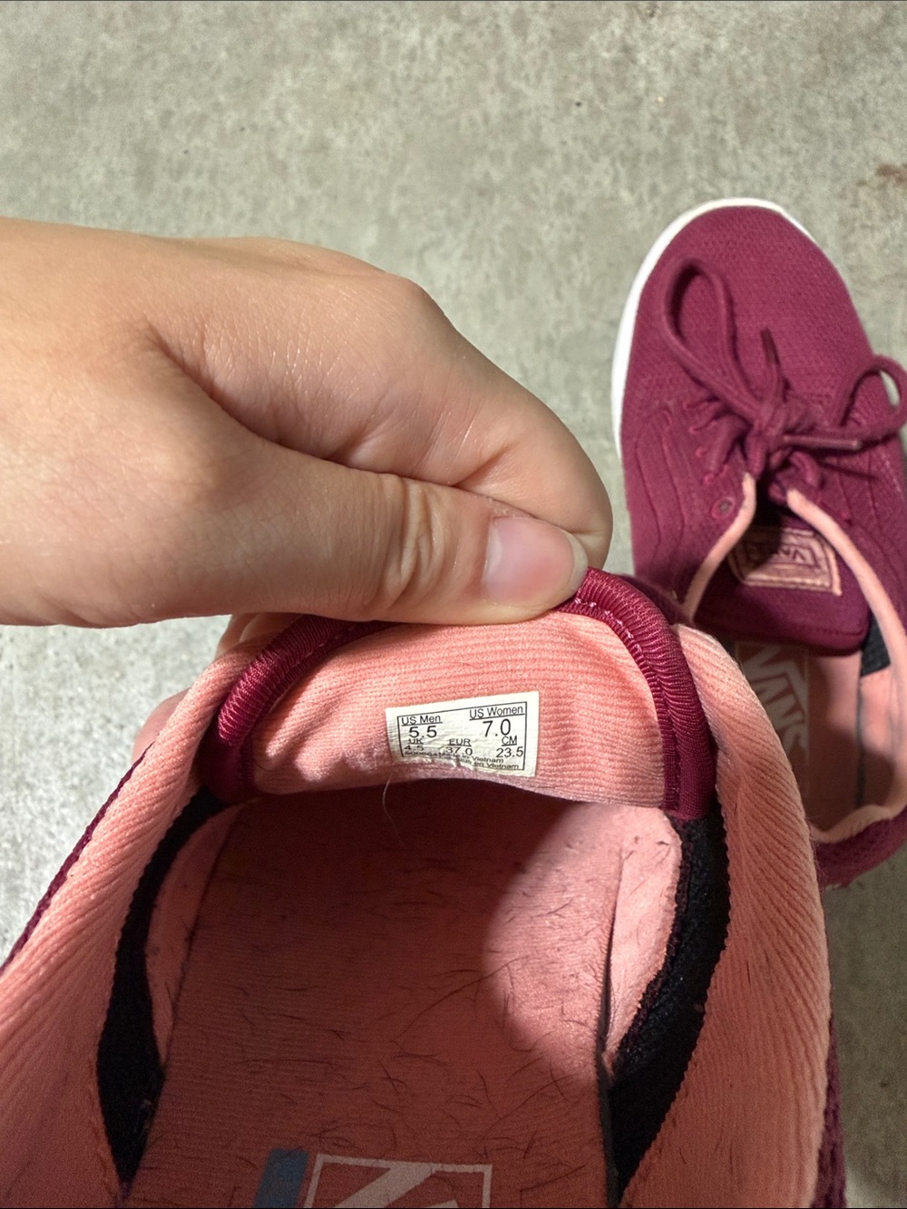 Vans Women's Burgundy Low-Top Canvas Sneakers - Picture 10 of 10